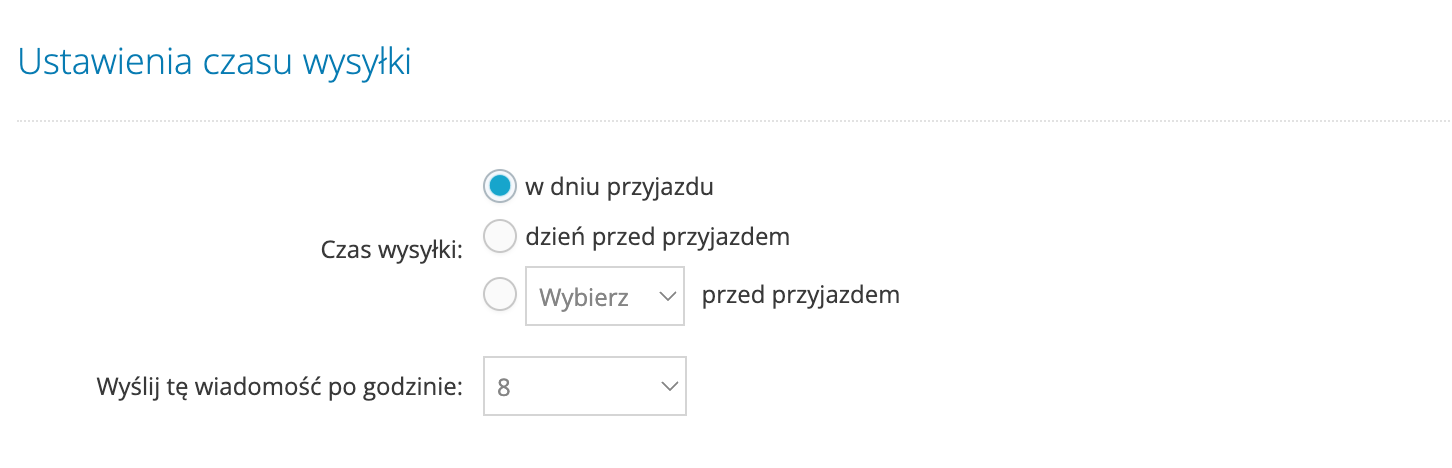 Szablony wiadomości - sterowanie czasem wysyłki